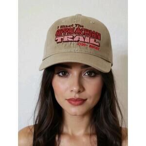 I Hiked The Appalachian Trail Washed Dad Hat Urban Outfitters Tan Red Letters
